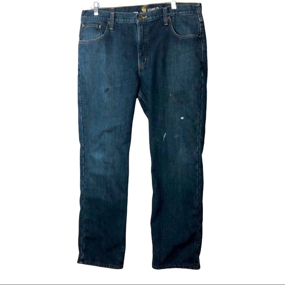 CARHARTT Relaxed Fit Tapered Leg Fleeced Lined Jeans Men’s SIZE 40x32 - Picture 1 of 8
